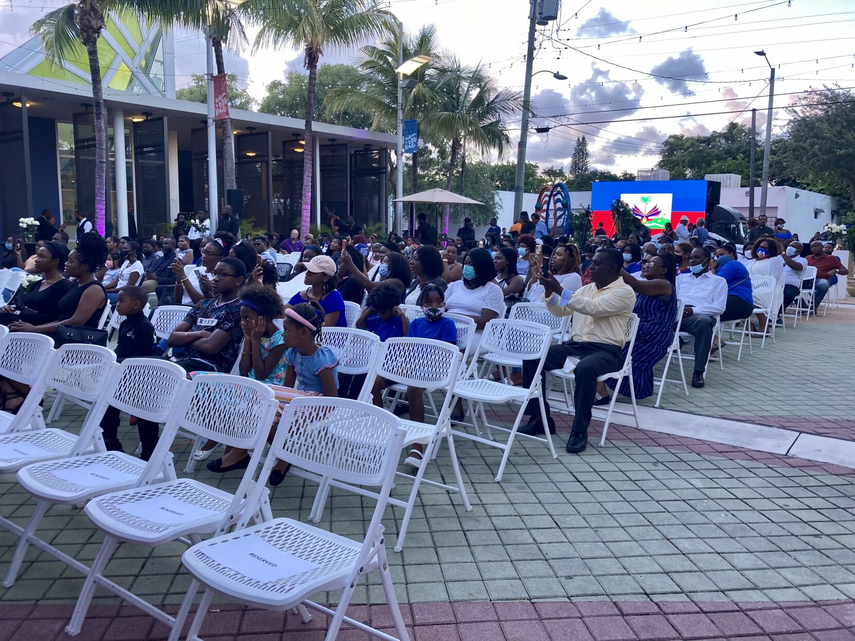 Community members gather at the Little Haiti Cultural Center